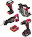 Angle. Skil - PWR CORE 20 Brushless 20V 4-Tool Kit: Drill Driver, Reciprocating Saw, Circular Saw and LED Light - Red/Black.