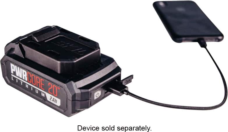 Alt View 11. Skil - PWR CORE 20 20V 2.0Ah Lithium Battery with PWR ASSIST Mobile Charging - Red/Black.