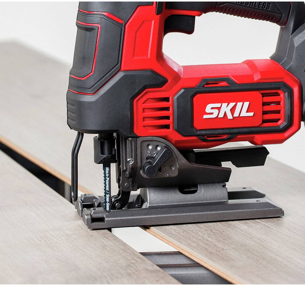 Alt View 13. Skil - PWR CORE 20 Brushless 20V Jigsaw Kit with Battery and PWR JUMP Charger - Red.