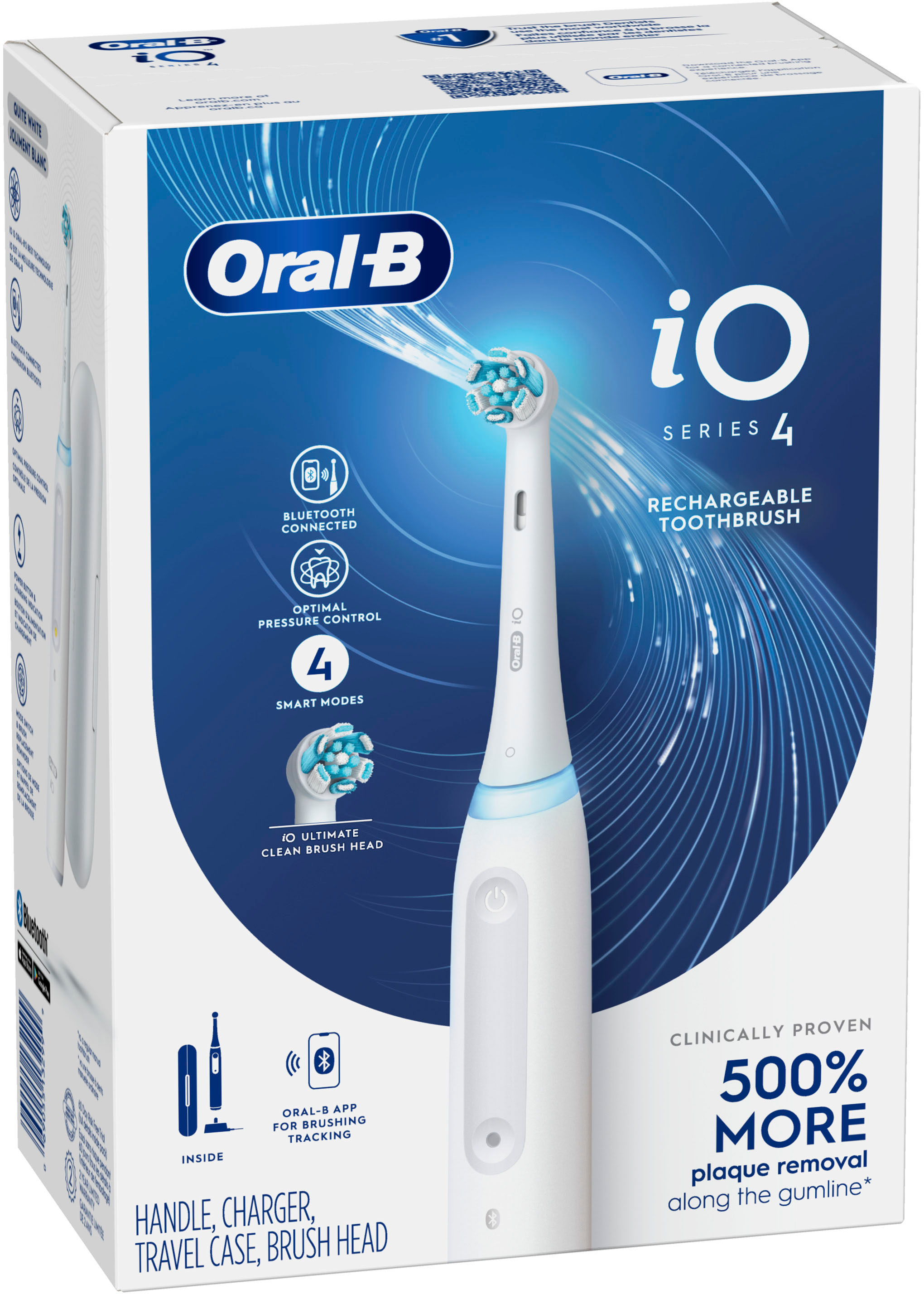 Oral-B iO Series 4 Rechargeable Electric Toothbrush w/Brush Head White iO  White - Best Buy