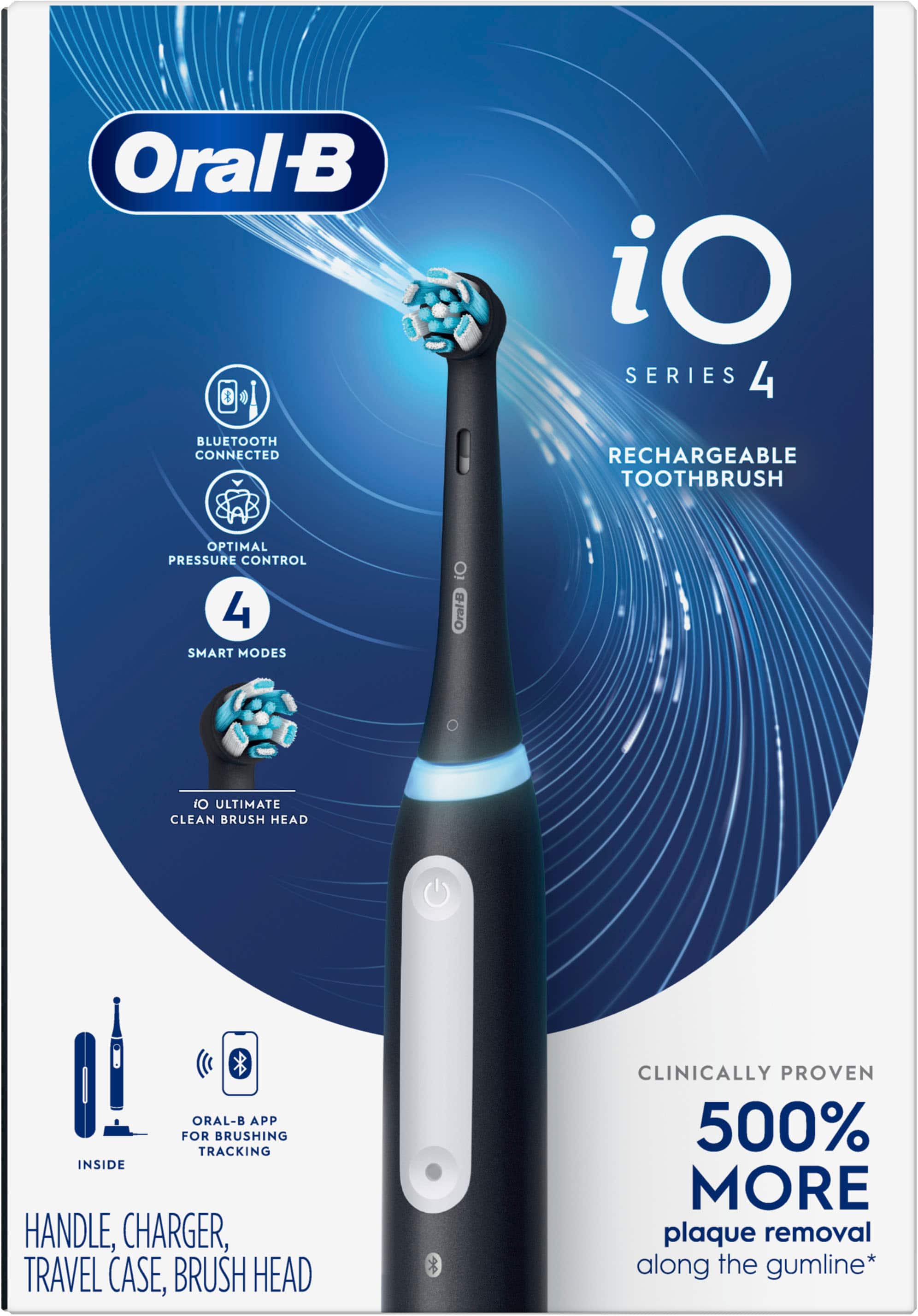 Alt View 12. Oral-B - iO Series 4 Rechargeable Electric Toothbrush w/Brush Head - Black.