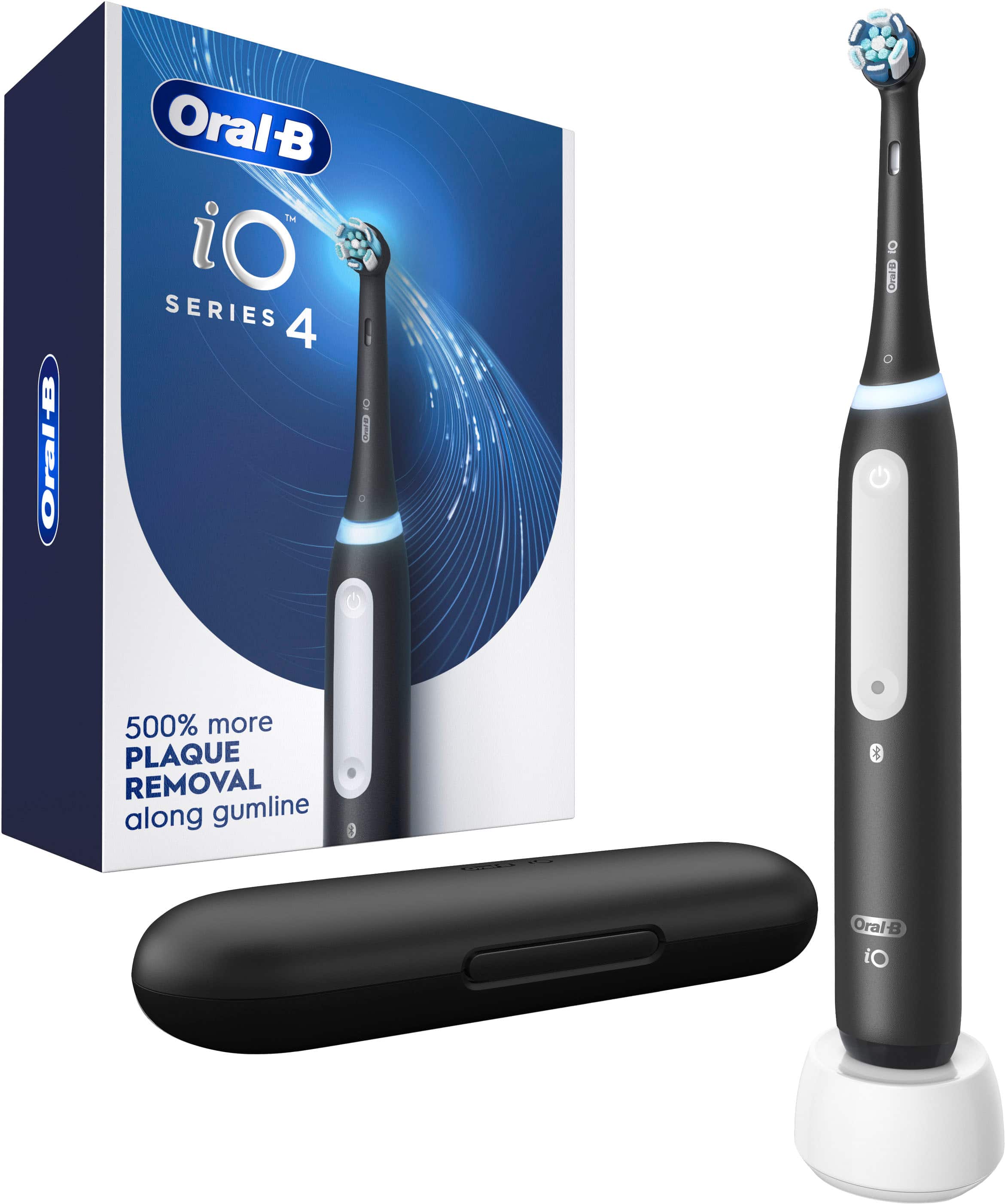 Alt View 18. Oral-B - iO Series 4 Rechargeable Electric Toothbrush w/Brush Head - Black.