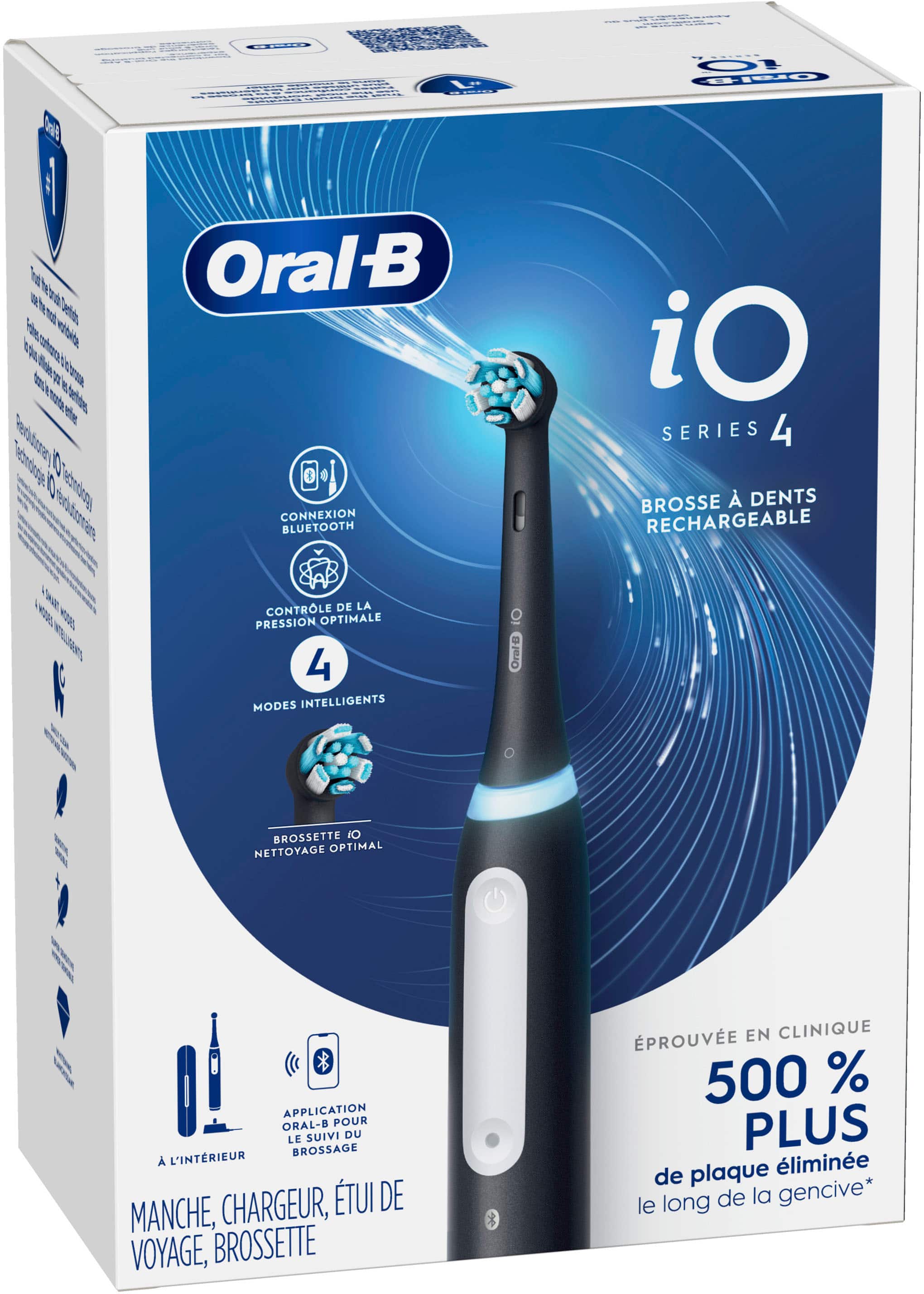 Alt View 21. Oral-B - iO Series 4 Rechargeable Electric Toothbrush w/Brush Head - Black.