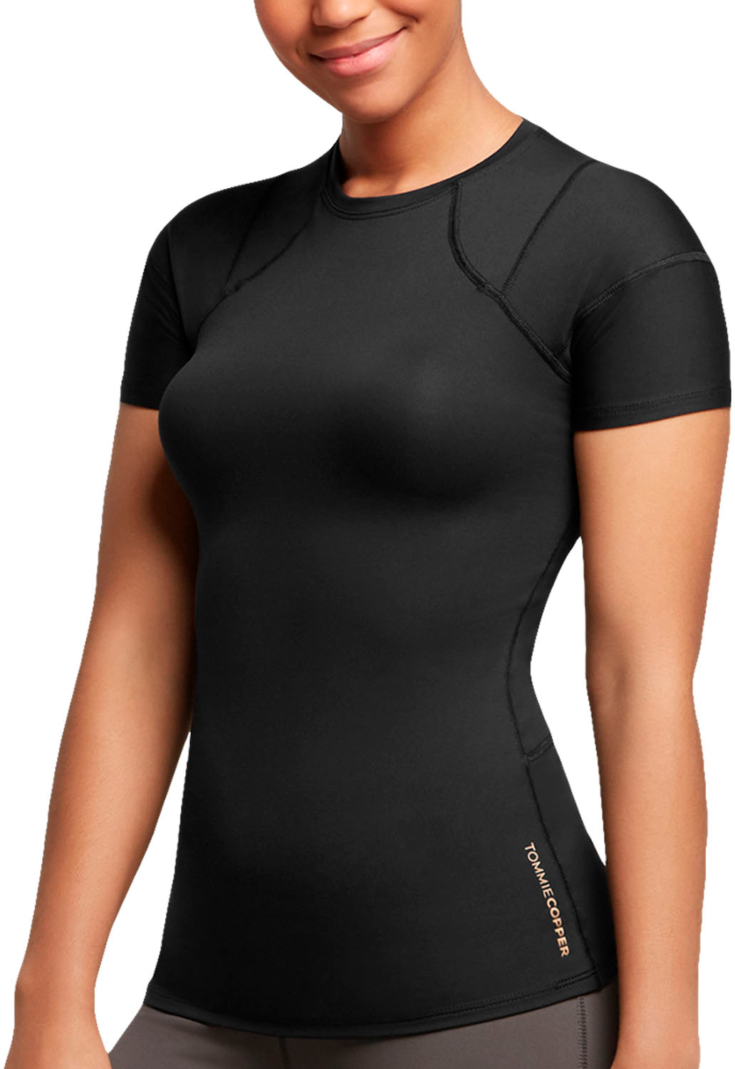 Tommie Copper Women's Short Sleeve Shoulder Shirt Black 0977WR