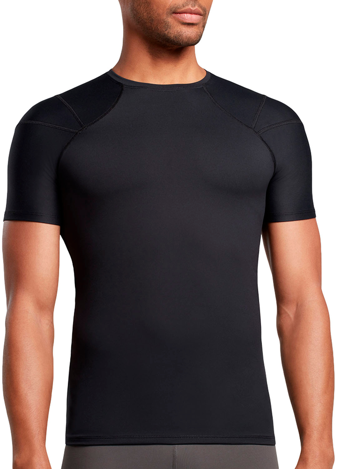 Angle View: Hover-1 - Padded Tank Top - Black - Size Medium