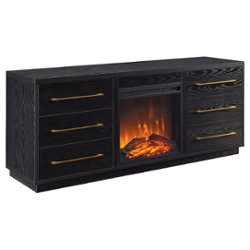 Camden&Wells - Greer Log Fireplace TV Stand for Most TVs up to 65" - Black Grain - Angle_Zoom