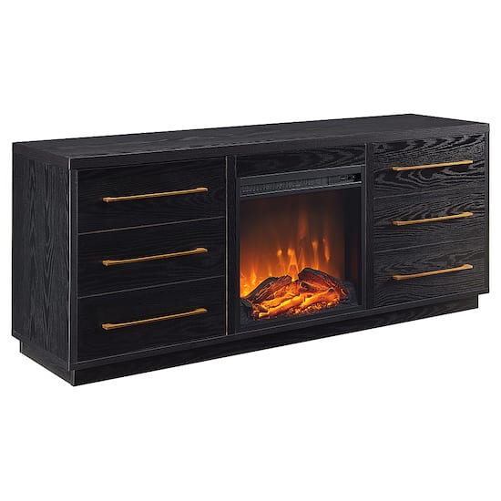 Camden Wells Greer Log Fireplace TV Stand for Most TVs up to 65