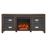 Camden&Wells - Quincy Log Fireplace TV Stand for Most TVs up to 65" - Alder Brown - Front_Zoom