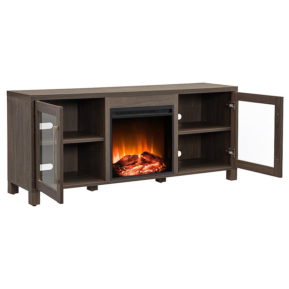 Camden&Wells Quincy Log Fireplace TV Stand for Most TVs up to 65" Alder