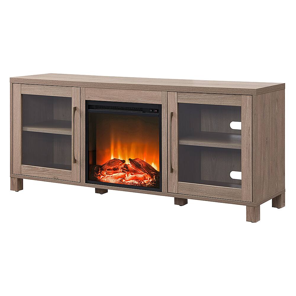 Best Buy Camden&Wells Quincy Log Fireplace TV Stand for Most TVs up to
