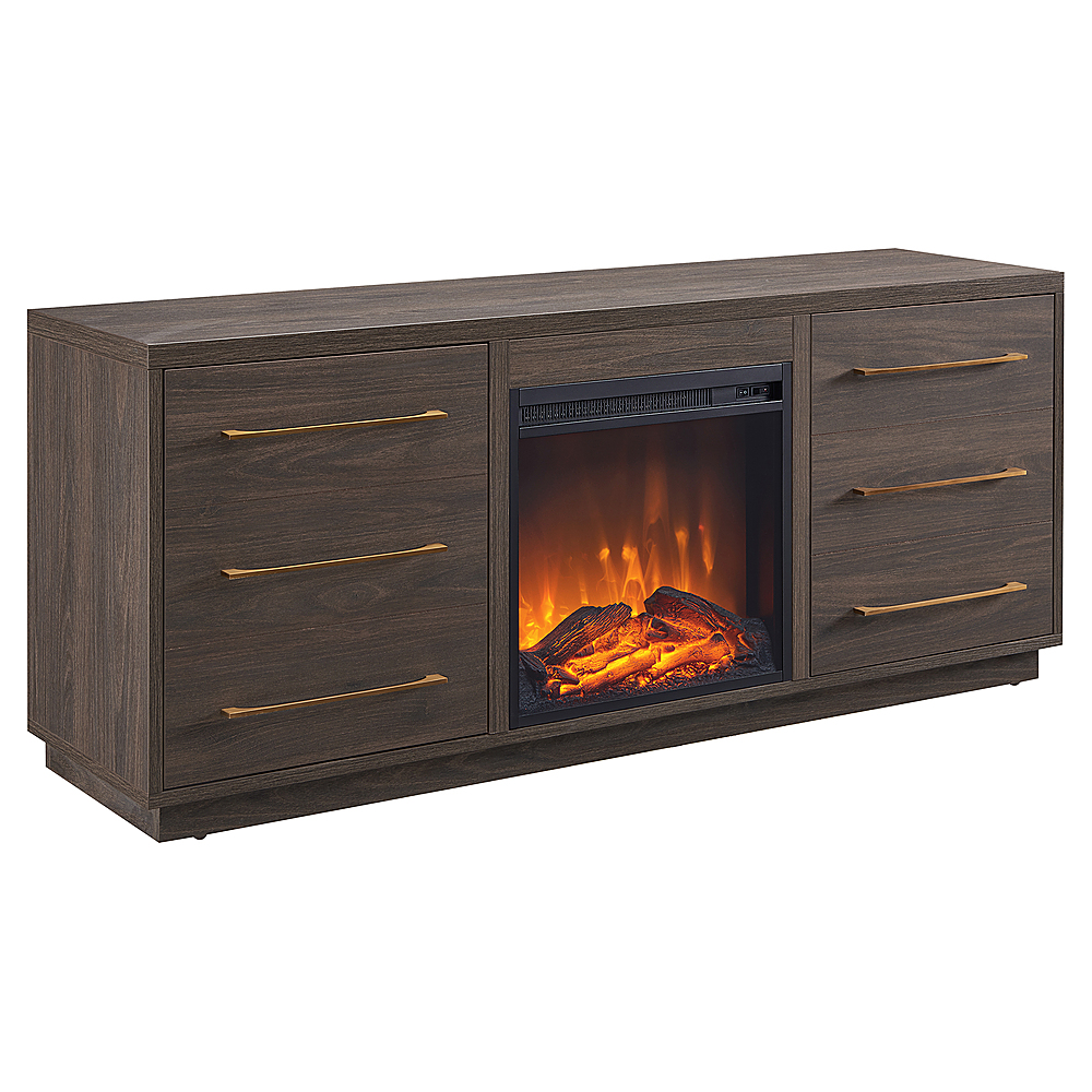 Angle View: Camden&Wells - Greer Log Fireplace TV Stand for Most TVs up to 65" - Alder Brown