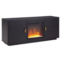 Camden&Wells - Dakota Crystal Fireplace TV Stand for Most TVs up to 65" - Black - Angle_Zoom