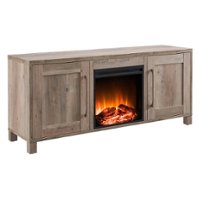 Camden&Wells - Chabot Log Fireplace TV Stand for Most TVs up to 65" - Gray Oak - Angle_Zoom