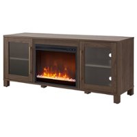 Camden&Wells - Quincy Crystal Fireplace TV Stand for Most TVs up to 65" - Alder Brown - Front_Zoom