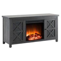 Camden&Wells - Colton Log Fireplace TV Stand for Most TVs up to 55" - Charcoal Gray - Angle_Zoom