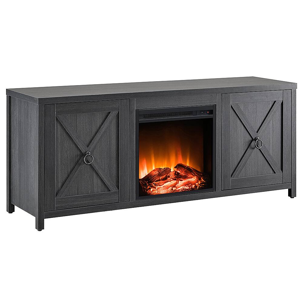 Angle View: Camden&Wells - Granger Log Fireplace TV Stand for Most TVs up to 65" - Charcoal Gray