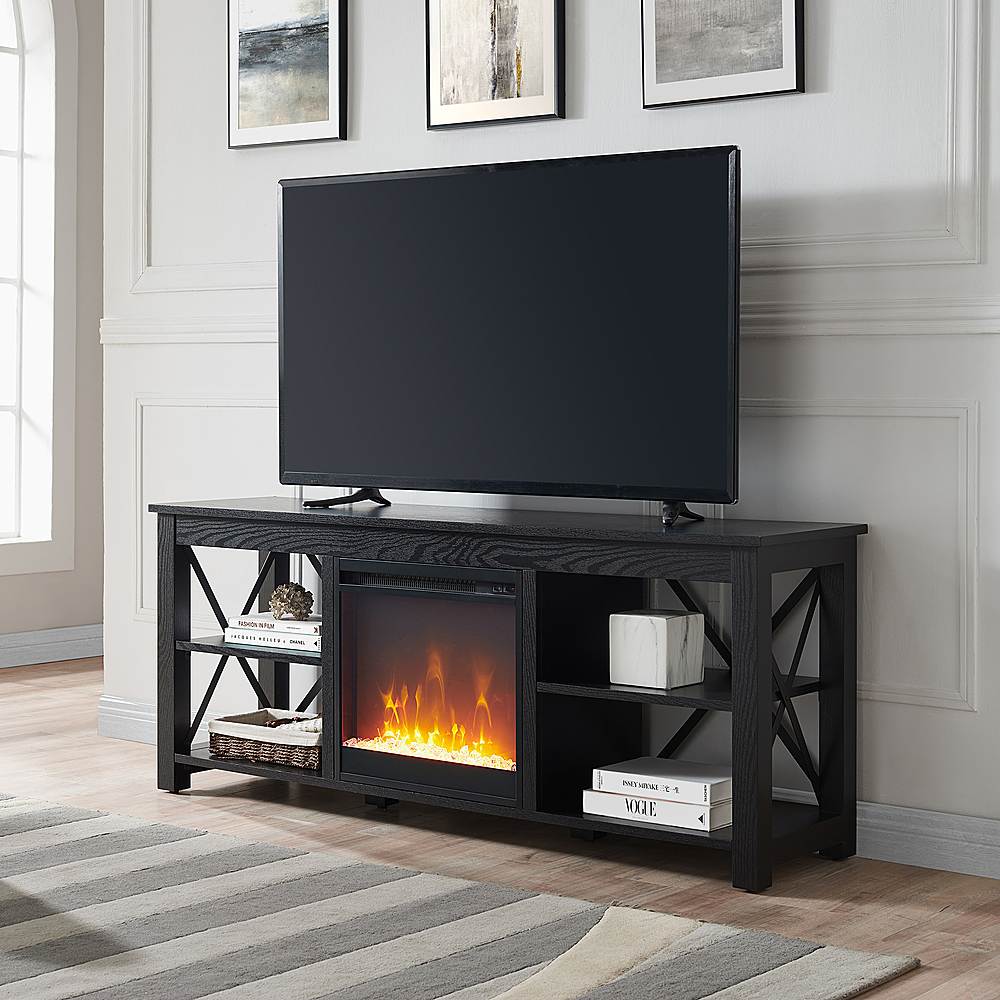 Best Buy: Camden&Wells Sawyer Crystal Fireplace TV Stand for Most TVs ...