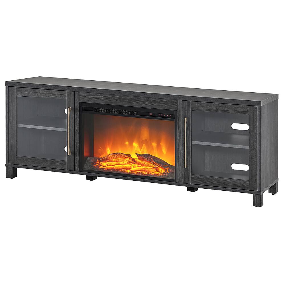 Camden&Wells Quincy Log Fireplace TV Stand for TVs up to 75" Charcoal