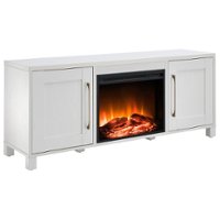 Camden&Wells - Chabot Log Fireplace TV Stand for TVs up to 65" - White - Angle_Zoom