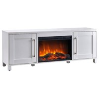 Camden&Wells - Chabot Log Fireplace TV Stand for TVs up to 80" - White - Angle_Zoom
