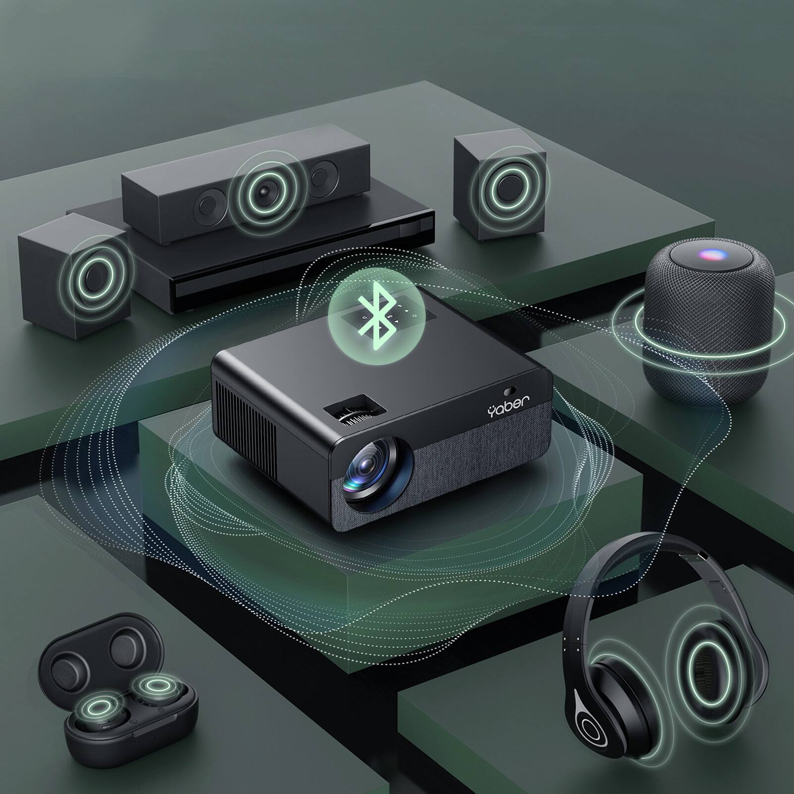 Alt View 34. Yaber - Yaber - Buffalo Pro U9 Native 1080P Entertainment LCD Projector - Black.