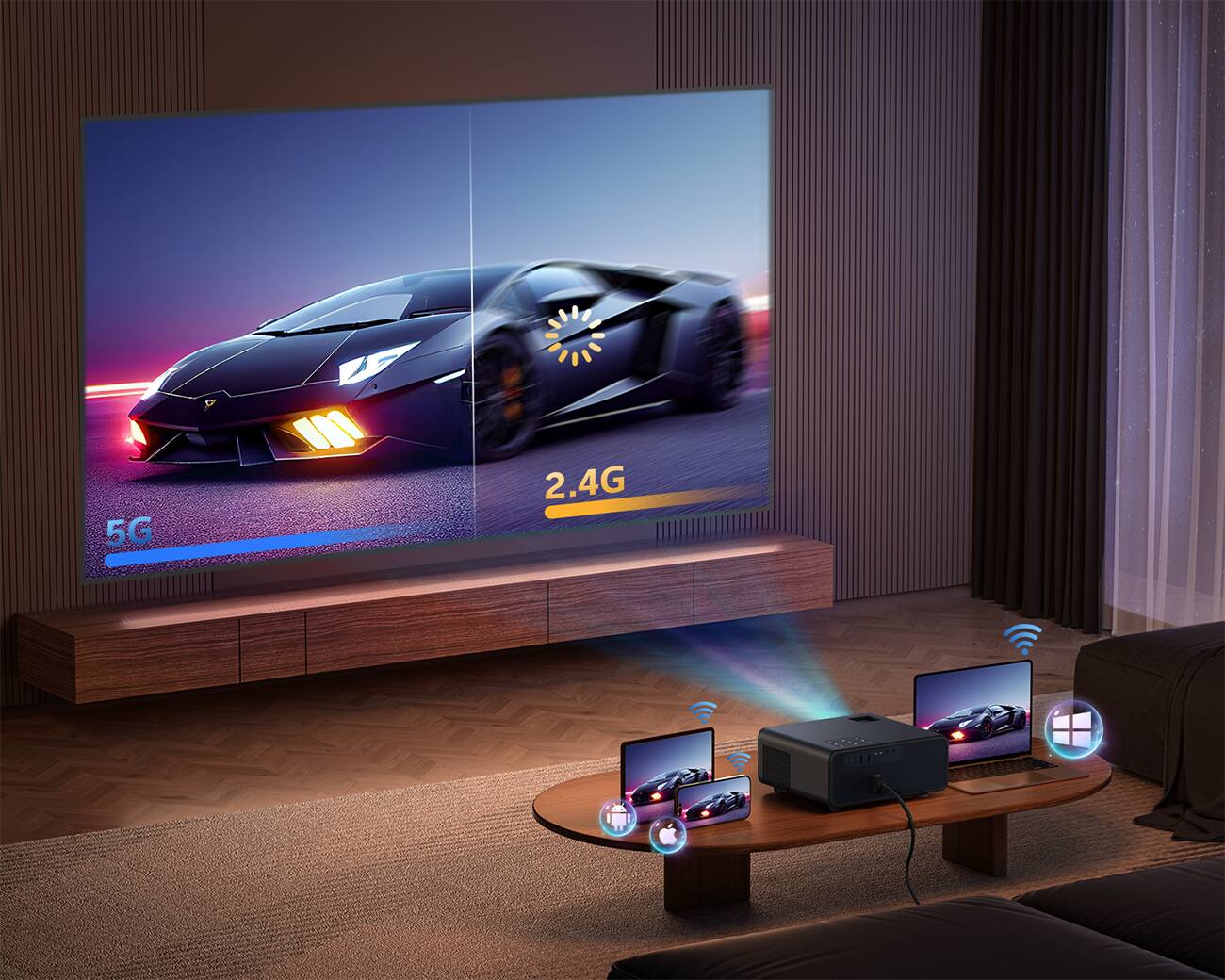 Alt View 38. Yaber - Yaber - Buffalo Pro U9 Native 1080P Entertainment LCD Projector - Black.