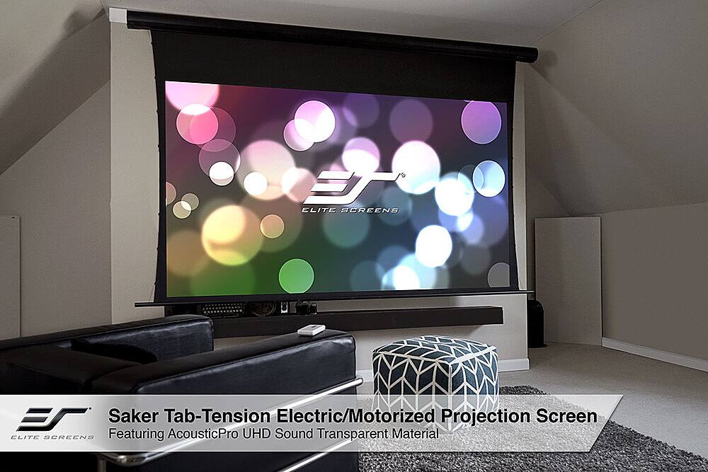 Best Buy Elite Screens Saker TabTension 100" Home Theater Motorized