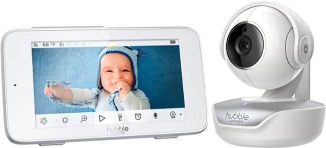 Hubble Connected - Nursery Pal Premium with Hubble Grip 5" HD Smart Baby Monitor with Pan, Tilt, Zoom and Touch Screen - White_1