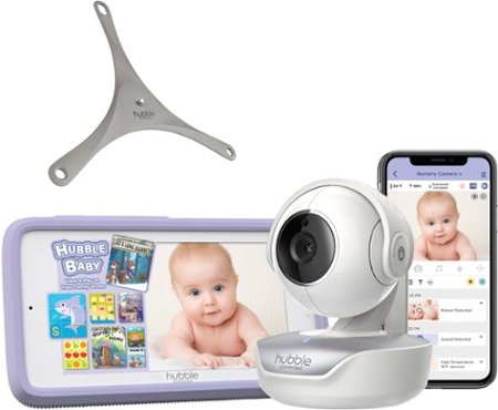 Hubble Connected - Nursery Pal Premium with Hubble Grip 5" HD Smart Baby Monitor with Pan, Tilt, Zoom and Touch Screen - White