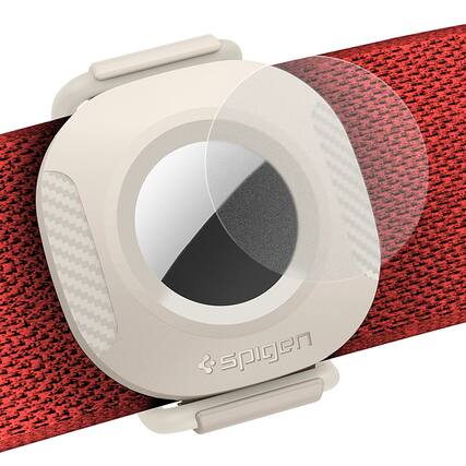 Front. Spigen - Pet Collar ComforTag for Apple AirTag - Cream.