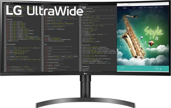 LG – UltraWide 35″ Curved UltraWide QHD AMD Freesync Monitor with HDR10 (HDMI x2, USB Type C, DisplayPort Inputs) – Black