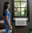 Angle. GE Profile - ClearView 250 Sq. Ft. 6,100 BTU Smart Ultra Quiet Window Air Conditioner - White.