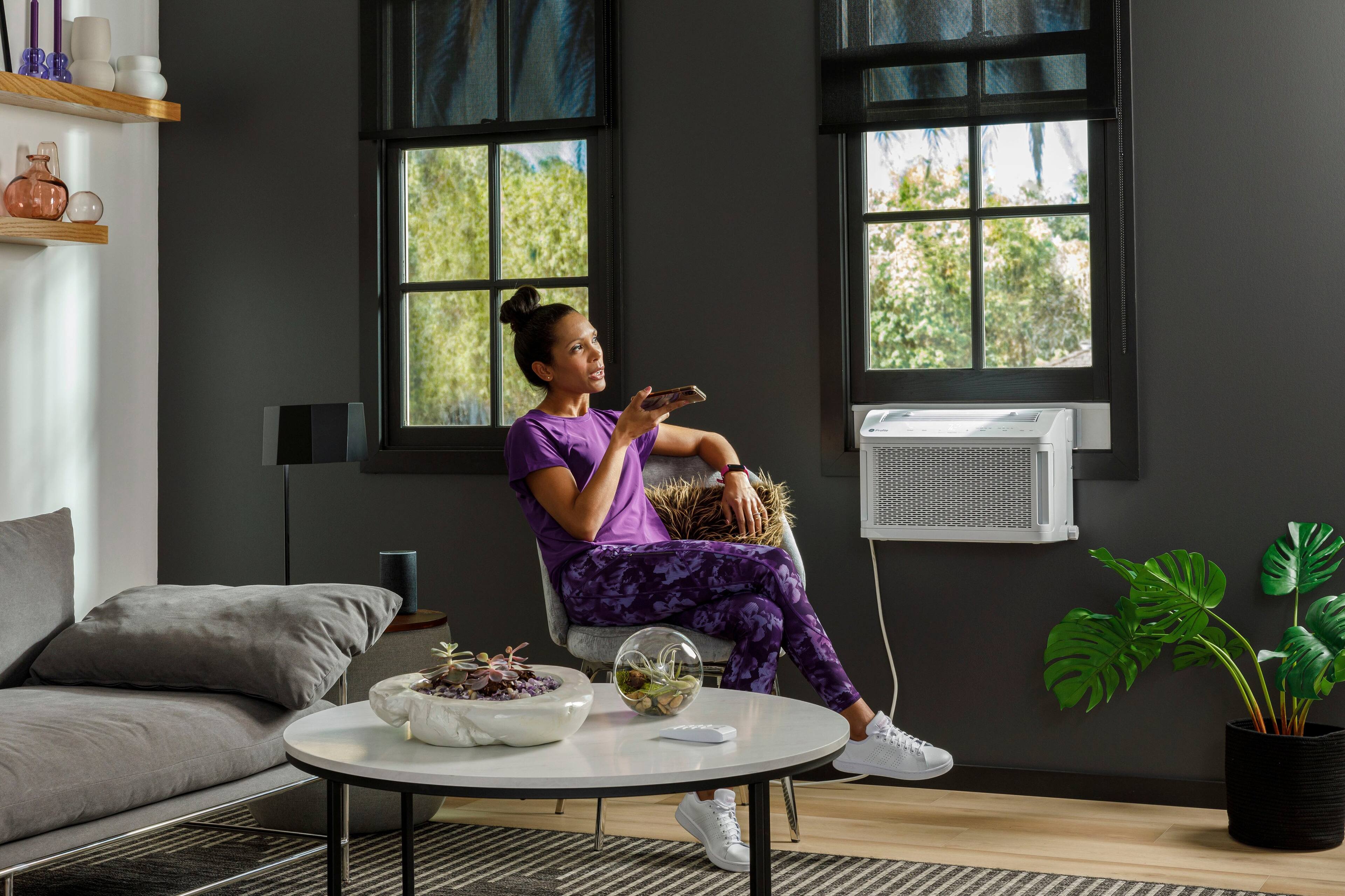 Alt View 13. GE Profile - ClearView 250 Sq. Ft. 6,100 BTU Smart Ultra Quiet Window Air Conditioner - White.