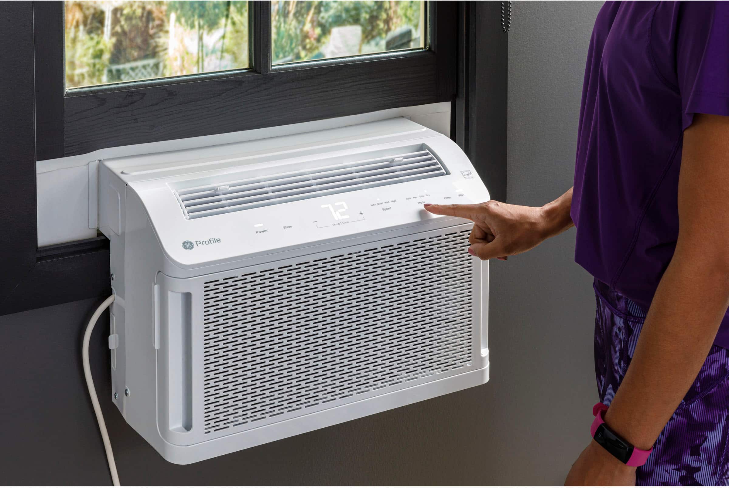 Alt View 18. GE Profile - ClearView 250 Sq. Ft. 6,100 BTU Smart Ultra Quiet Window Air Conditioner - White.