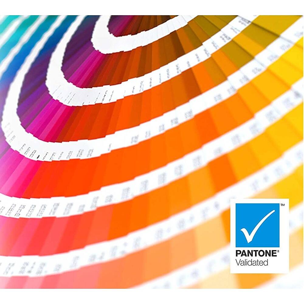 The image features a large spiral of colorful Pantone swatches, showcasing a variety of shades and hues. The Pantone logo is prominently displayed in the lower right corner of the image, indicating that the colors are validated and accurate. The spiral is a visually appealing representation of the Pantone color system, which is widely used in the design and printing industries for color matching and consistency.