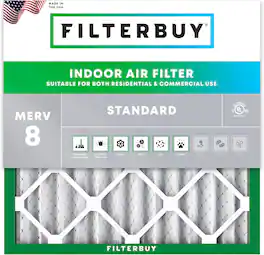 Filterbuy - 10x10x2 MERV 8 Dust & Allergy Defense, Electrostatic Pleated HVAC AC Furnace Air Filters Replacement (1-Pack) - Silver