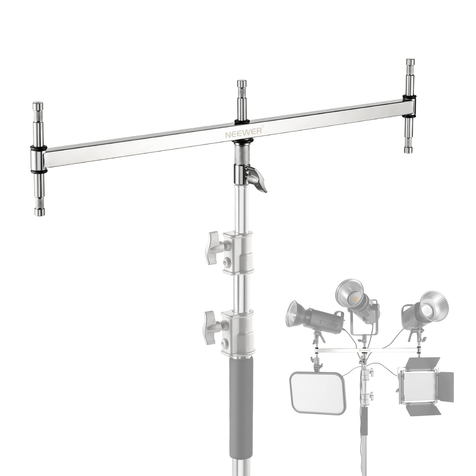Neewer - Baby Triple Header Boom Arm, 5 Pins, 1-1/8" Base