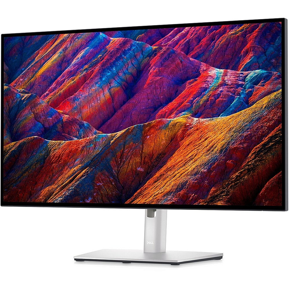 Front. Dell - UltraSharp 27" LCD 4K UHD Monitor (DisplayPort, USB, HDMI) - Black, Silver.