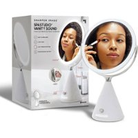 Sharper Image - SpaStudio Vanity Sound, 9-Inch LED Mirror with Built-In Speaker - White - Angle_Zoom
