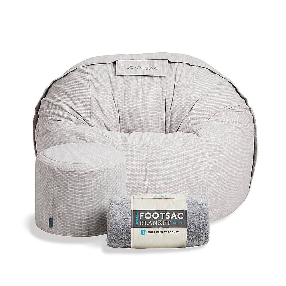 Best Buy Lovesac Nickel Woven Chenille Moviesac Bundle VM3414