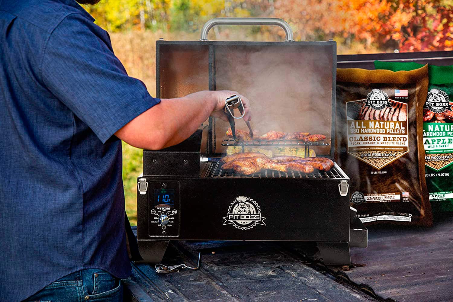 Alt View 14. Pit Boss - Table Top Pellet Grill - Mahogany.
