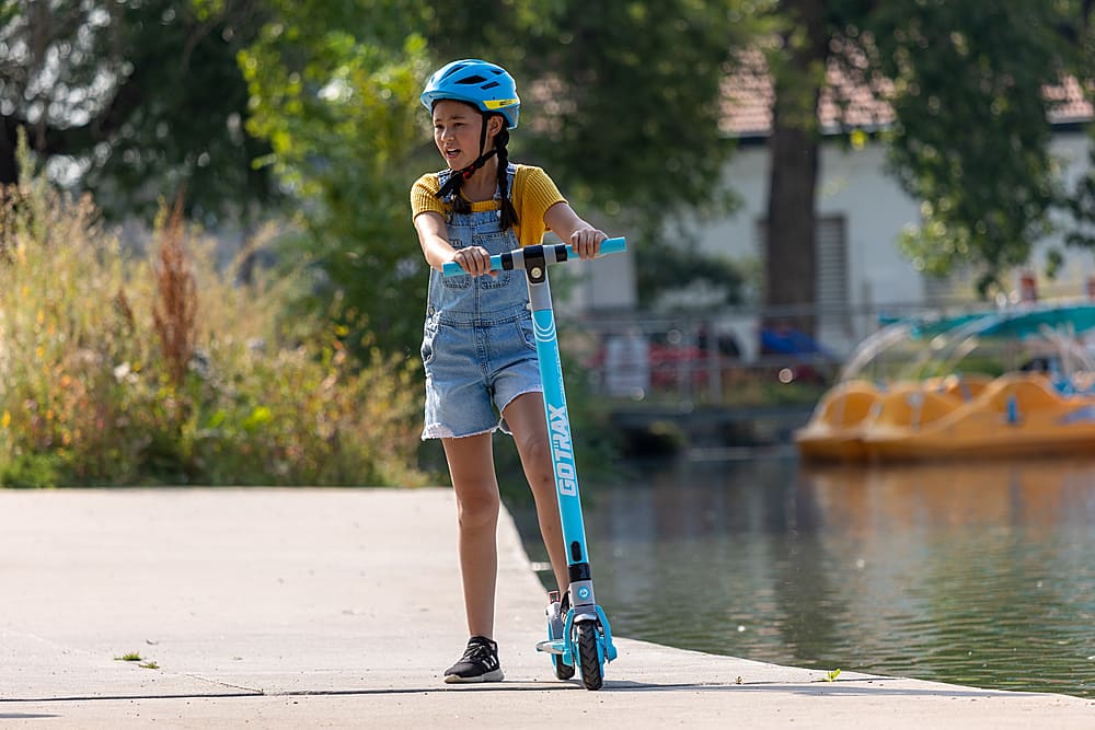 Left View: GoTrax - Vibe Commuting Electric Scooter w/ 7mi Max Operating Range & 12 Max Speed - Teal