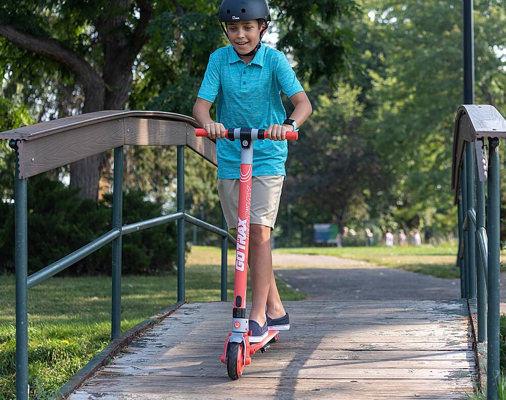 Left View: GoTrax - Vibe Commuting Electric Scooter w/ 7mi Max Operating Range & 12 Max Speed - Red