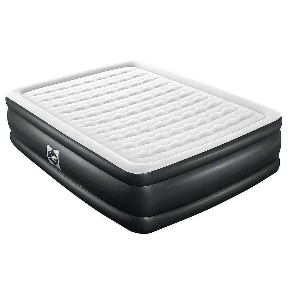 Front. Sealy - Inflatable Mattress Airbed w/ Built-In Air Pump - Black.