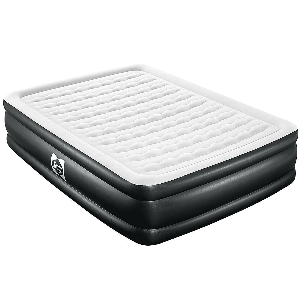 Front. Sealy - Inflatable Mattress Airbed w/ Built-In Air Pump - Black.