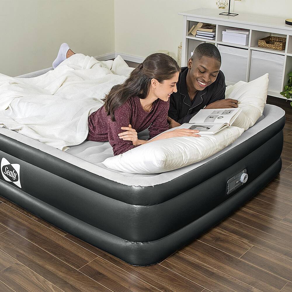 Sealy Inflatable Mattress Airbed w/ Built In Air Pump Black 94054E