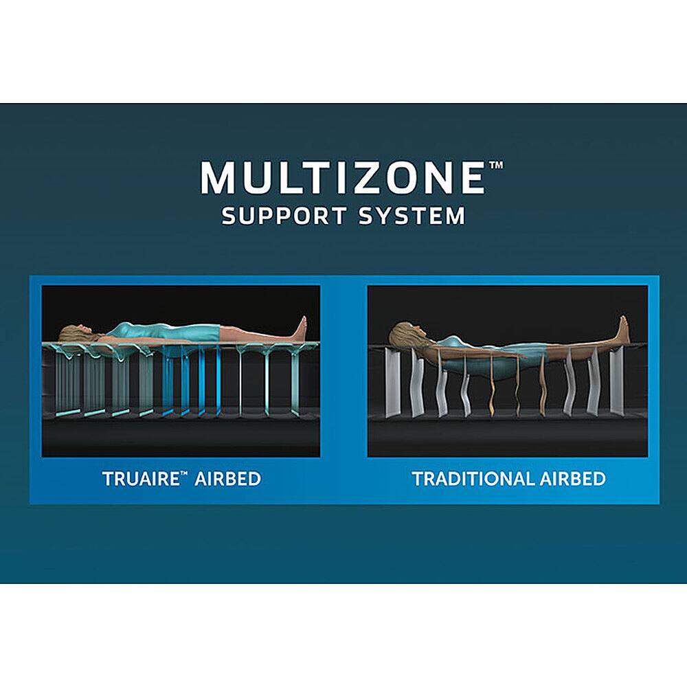 Alt View 17. Intex - Queen Air Mattress Airbed w/ Lumbar Support & Built-in Pump - Gray.