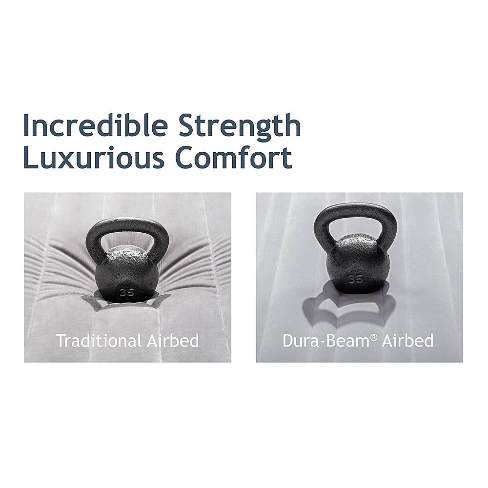 Alt View 18. Intex - Elevated Dura Beam Fiber Tech Airbed with Built in Pump, Queen - Gray.
