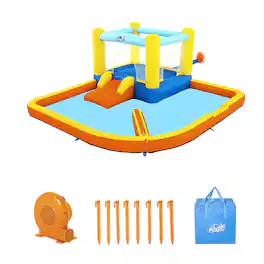 Bestway - Fast Inflatable Beach Bounce Water Park with Air Blower and Bag - Multicolor