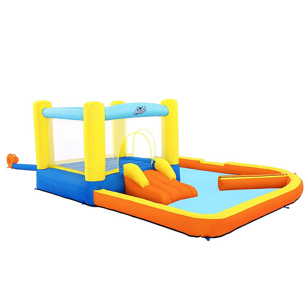 Left. Bestway - Fast Inflatable Beach Bounce Water Park with Air Blower and Bag - Multicolor.